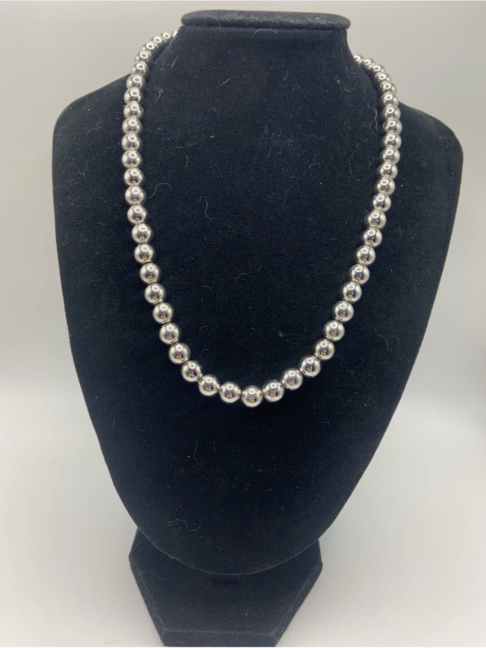 Vintage Napier Silver Tone  Beaded Necklace Signed